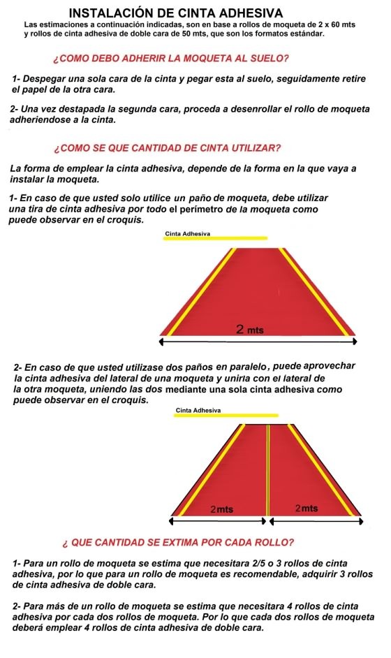 Como instalar cinta adhesiva doble cara en moquetas feriales