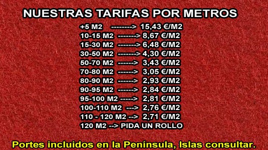 tarifa de precios metraje